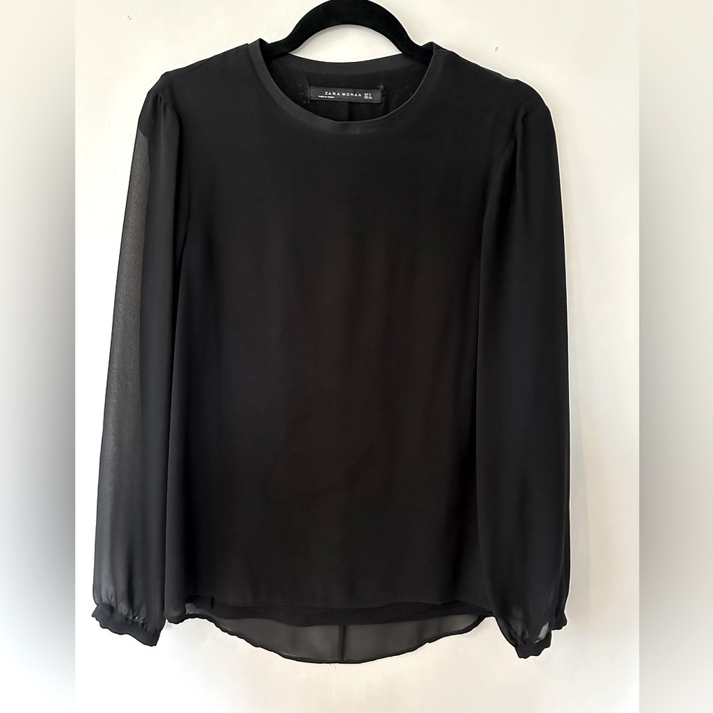 Zara, high low hem, long sleeve